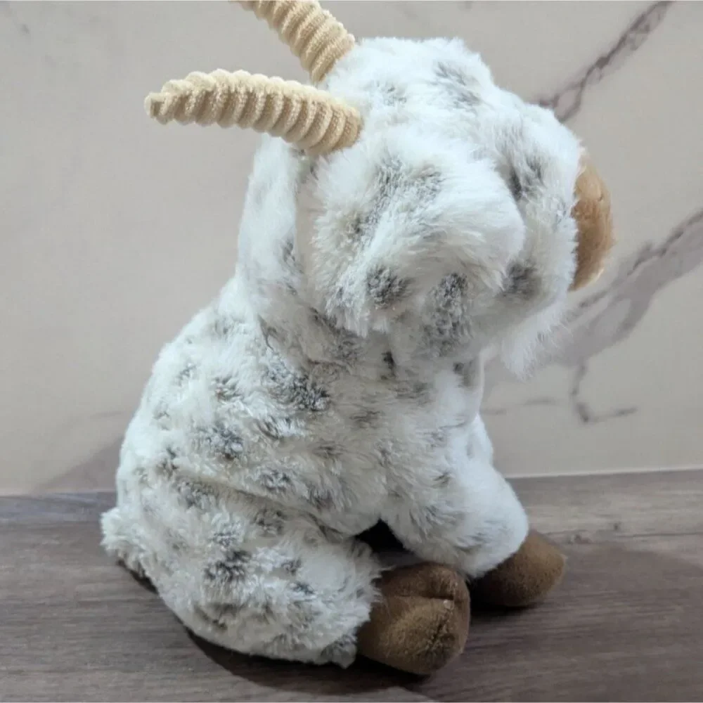 The Petting zoo Eco-Friendly Spotted Goat‎ Plush Stuffed Animal White Grey  12